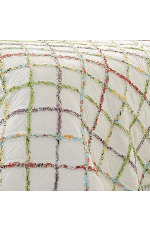 Laura Ashley Ruffle Garden Twin Quilt & Sham Set In Ivory Multi