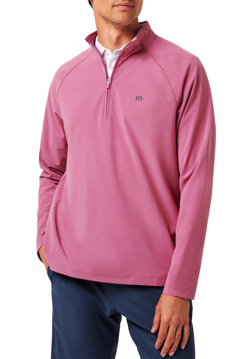 Air Tram Quarter Zip Pullover, Main, color, ROSE WINE