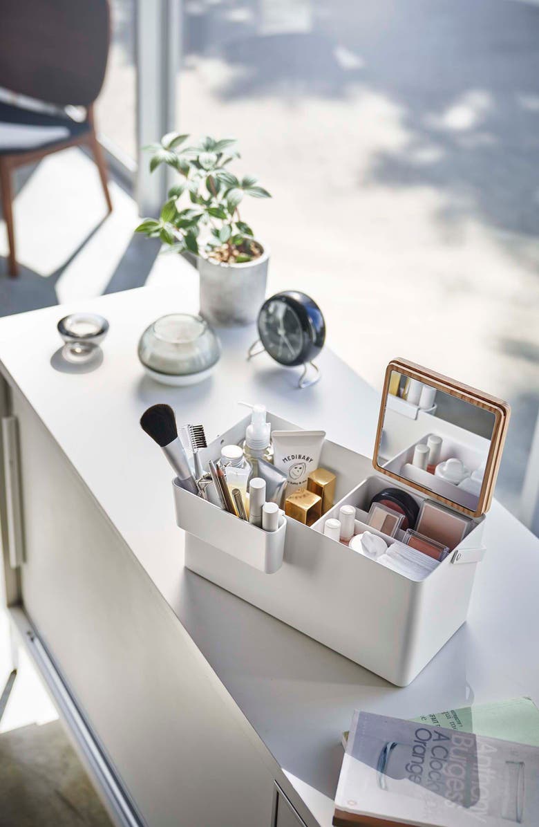 Yamazaki Makeup Organizer, Alternate, color, White