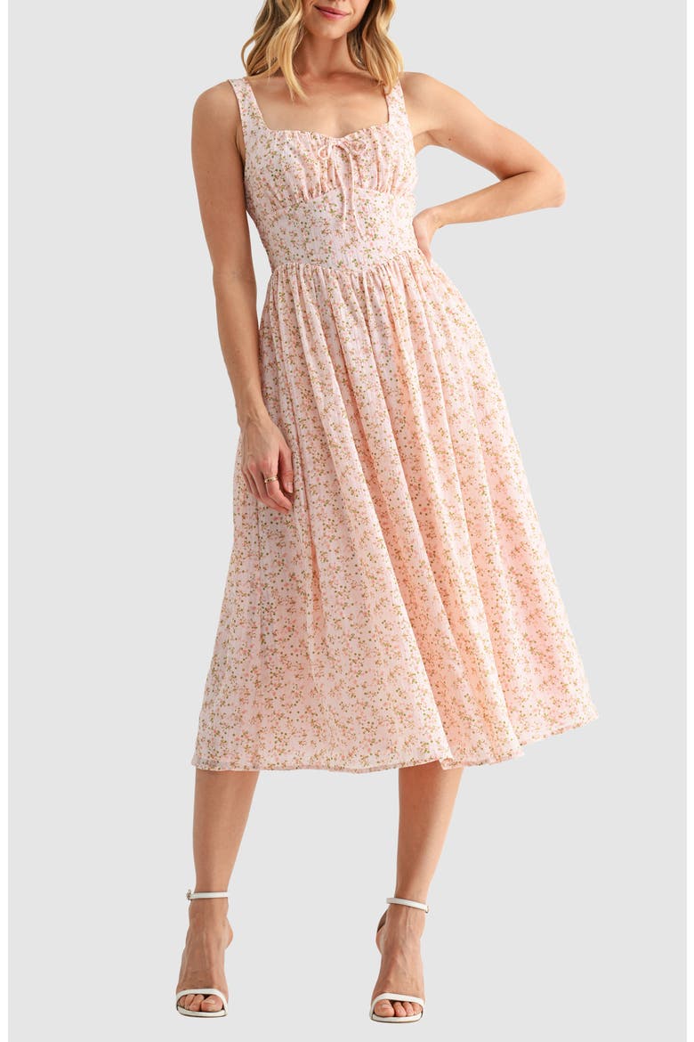 Corset Midi Sundress, Alternate, color, BLUSH DITSY