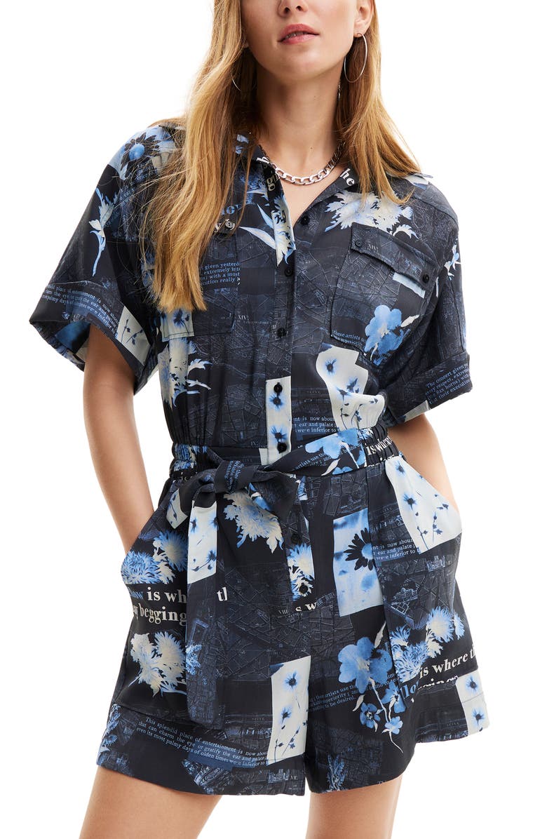 Desigual Map Romper, Main, color,