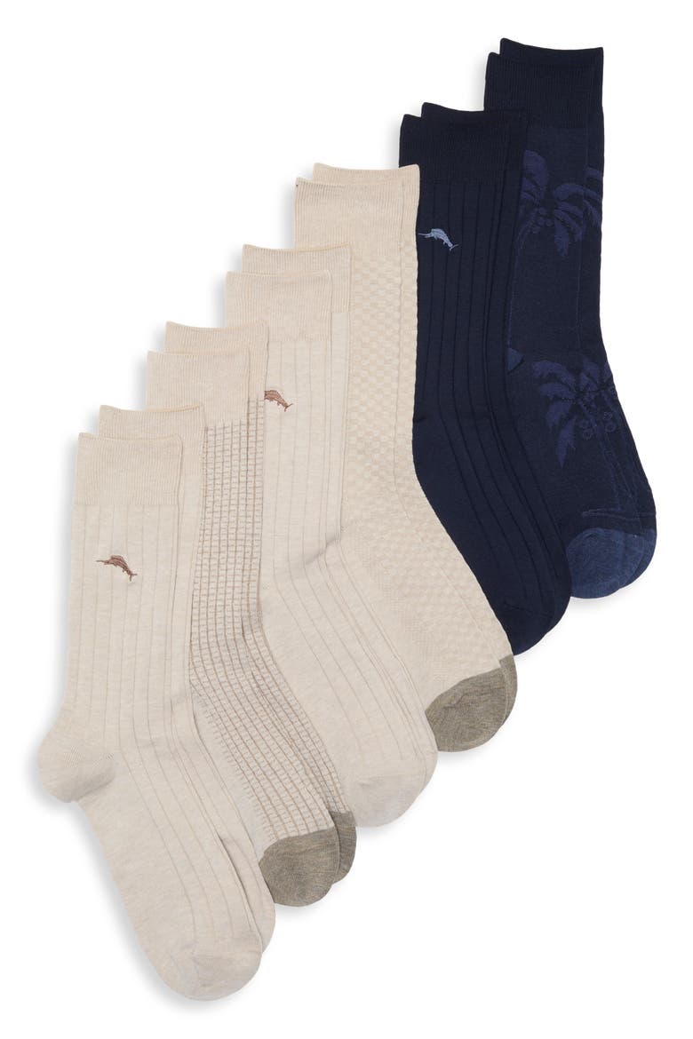 6-Pack Assorted Crew Socks, Main, color, NAVY/ KHAKI