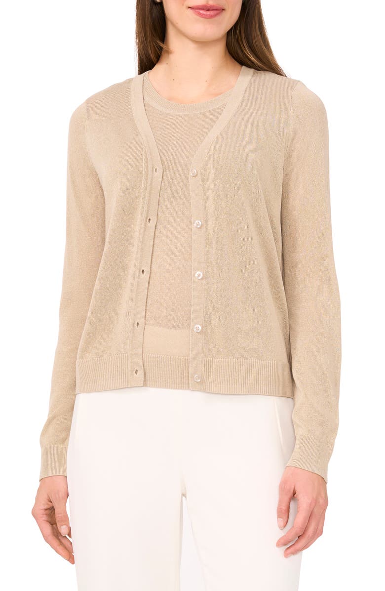 Halogen<sup>®</sup> V-Neck Cardigan, Main, color, Taupe Bisque