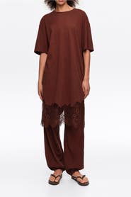 Bimba y Lola Short Lace T-Shirt Dress