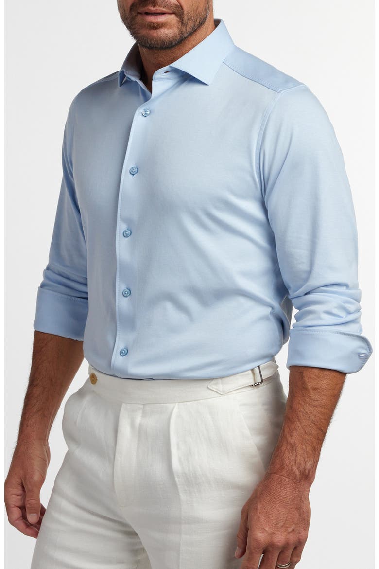 Cotton Knit Sport Shirt, Alternate, color, SKY