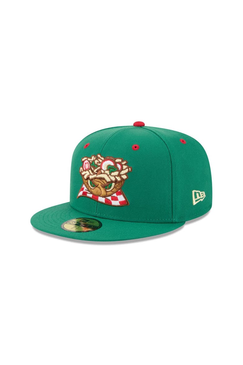 Men's New Era  Green Akron RubberDucks Theme Nights 59FIFTY Fitted Hat, Main, color, Green
