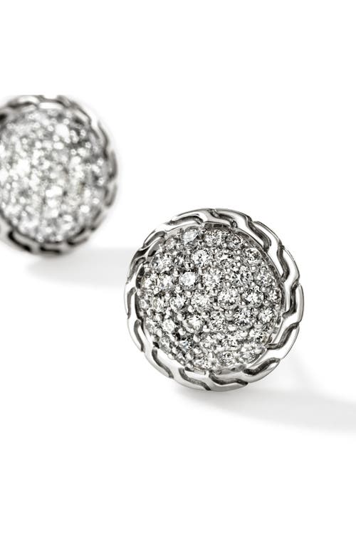John Hardy Jh Essentials Stud Earrings, 10mm In Silver/black