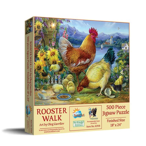 Rooster Walk 500 piece Jigsaw Puzzle for Adults