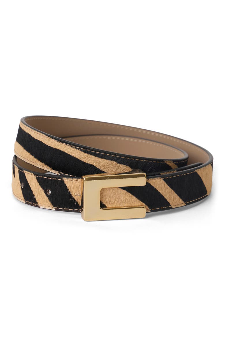 Nate Genuine Calf Hair Belt, Alternate, color, MAXI ZEBRA GOLD