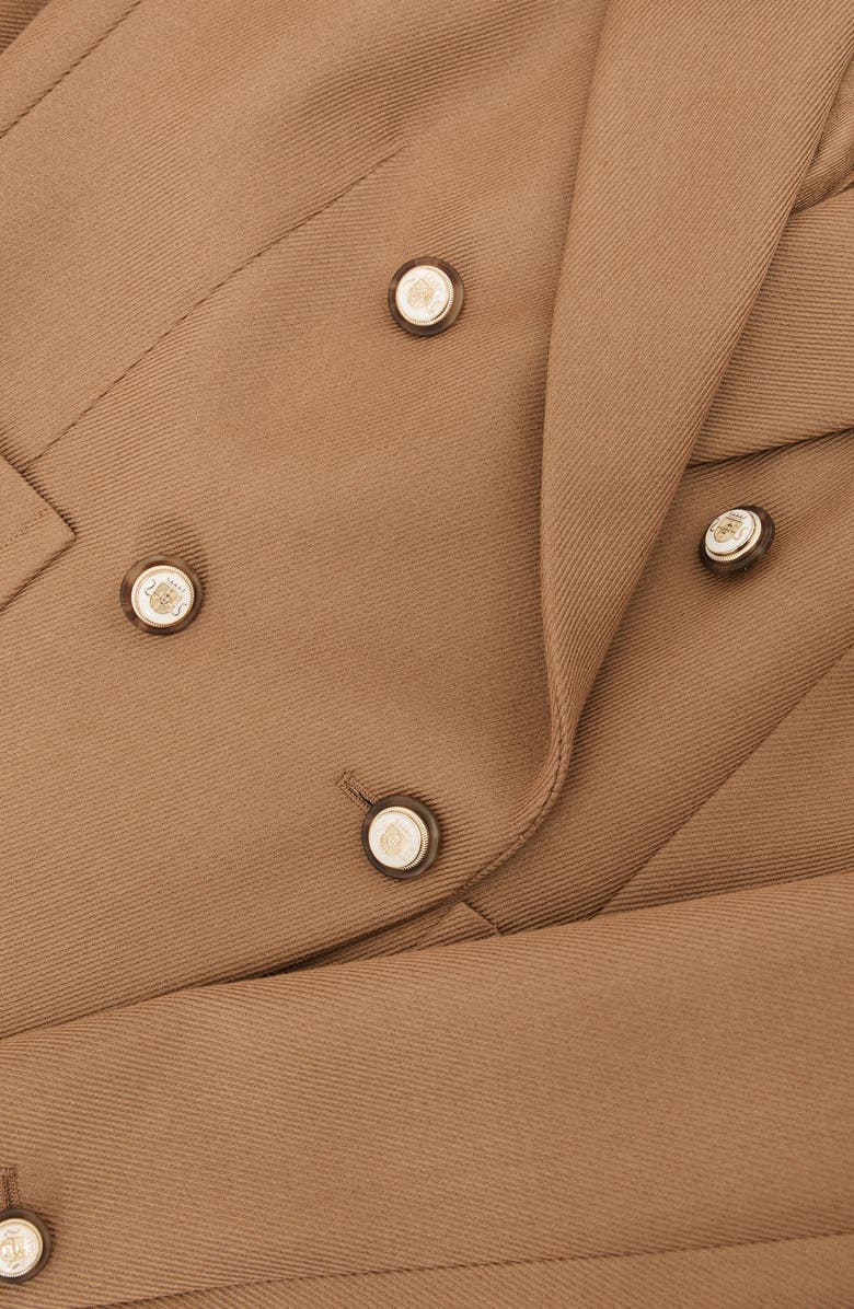 Reiss Gigi Double Breasted Cutaway Wool Blend Blazer, Alternate, color, Camel