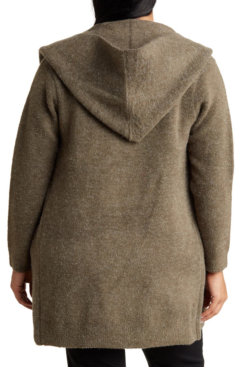 Renee C Hooded Longline Cardigan, Alternate, color, Olive