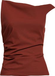 A.L.C. Leia Ruched One-Shoulder Wool Blend Top