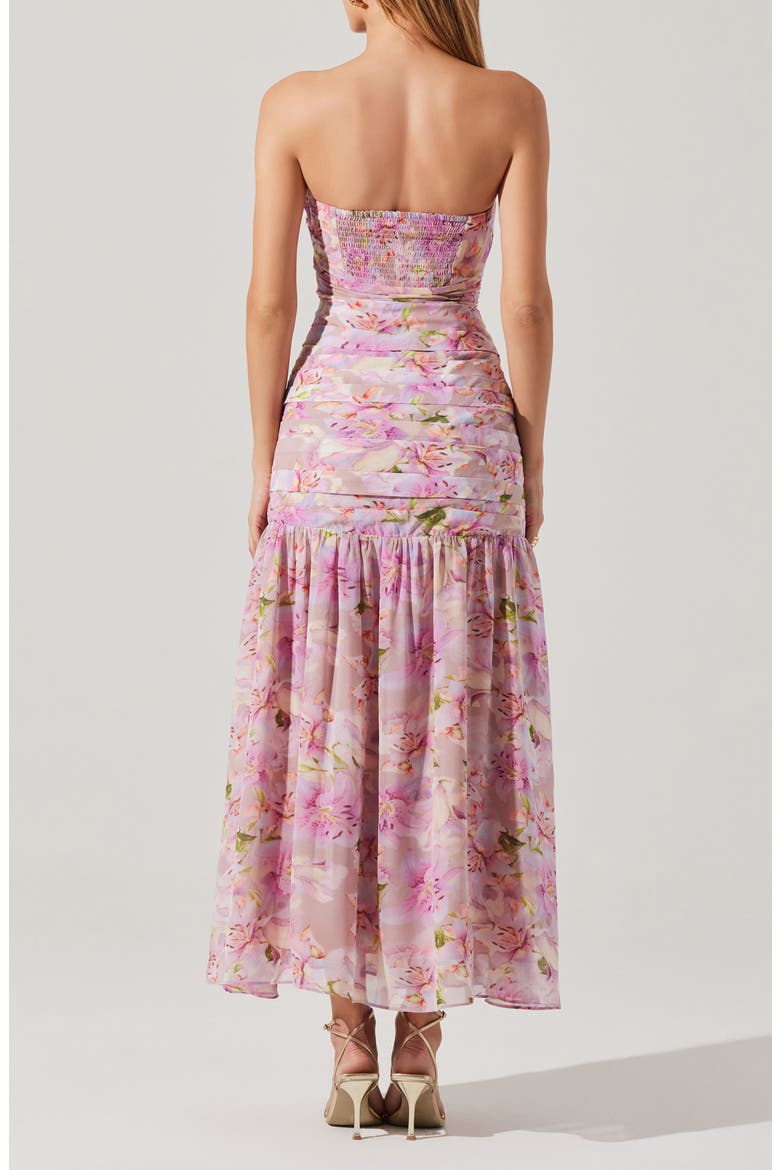 Estefany Floral Strapless Maxi Dress, Alternate, color, PINK FLORAL