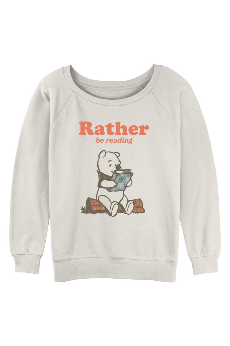 Junior's Rather Be Reading Sweatshirt, Main, color, Egret