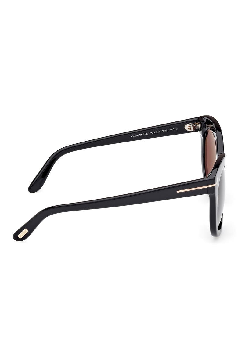 Odette 53mm Butterfly Sunglasses, Alternate, color, BLACK ECO / T LOGO / BROWN