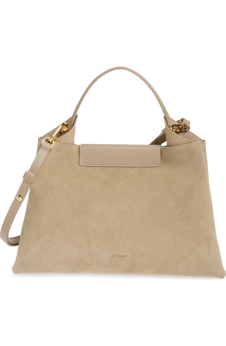Ree Projects Medium Elieze Suede Top Handle Bag, Main, color, Sandstone