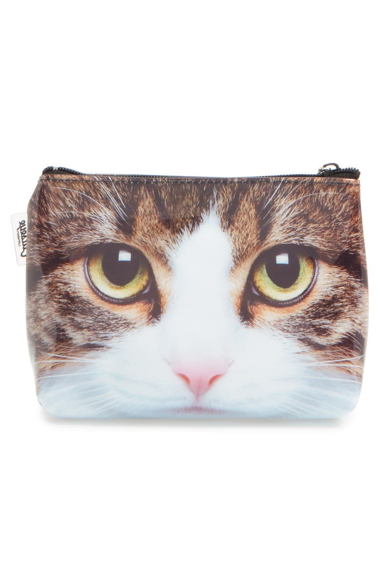 Catseye London 'Tabby Cat' Small Cosmetics Bag, Alternate, color,