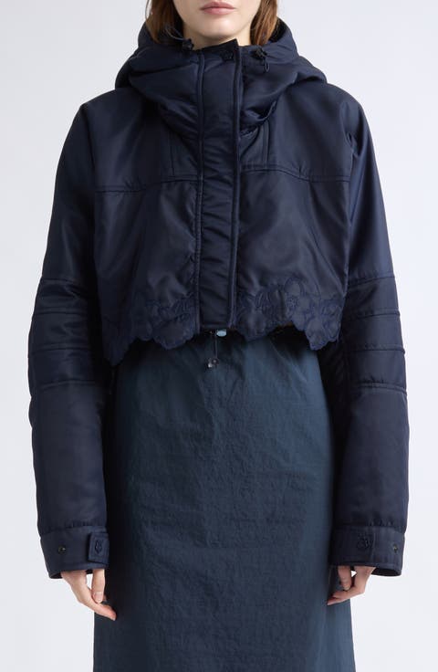 Finnur Embroidered Crop Hooded Jacket