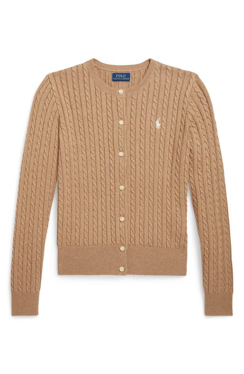 Kids' Cable Knit Cotton Cardigan (Big Kid)