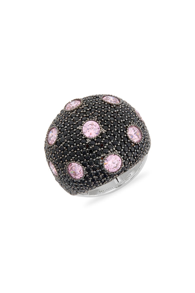 Sterling Silver Pavé CZ Dome Ring, Main, color, BLACK