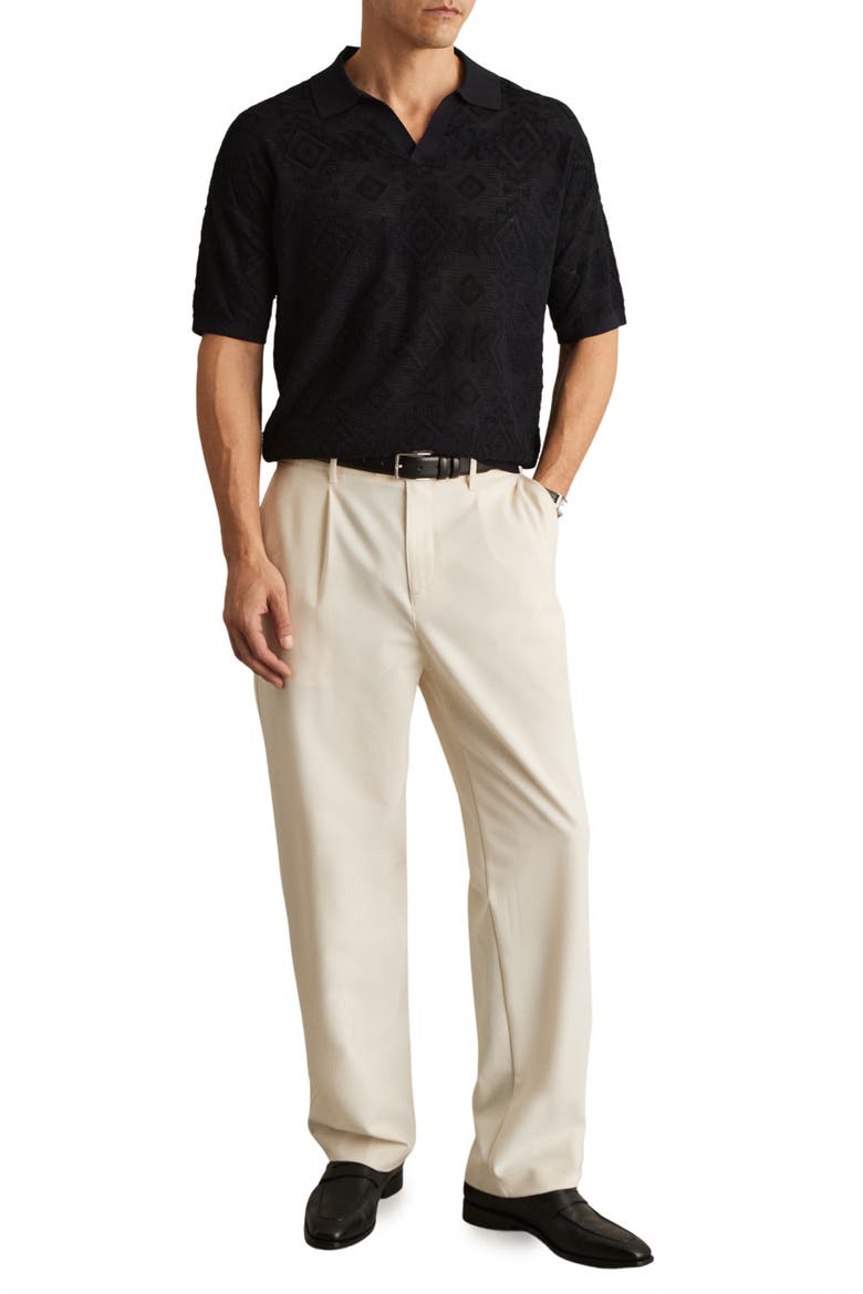 Banks Johnny Collar Textured Polo Sweater, Alternate, color, NAVY