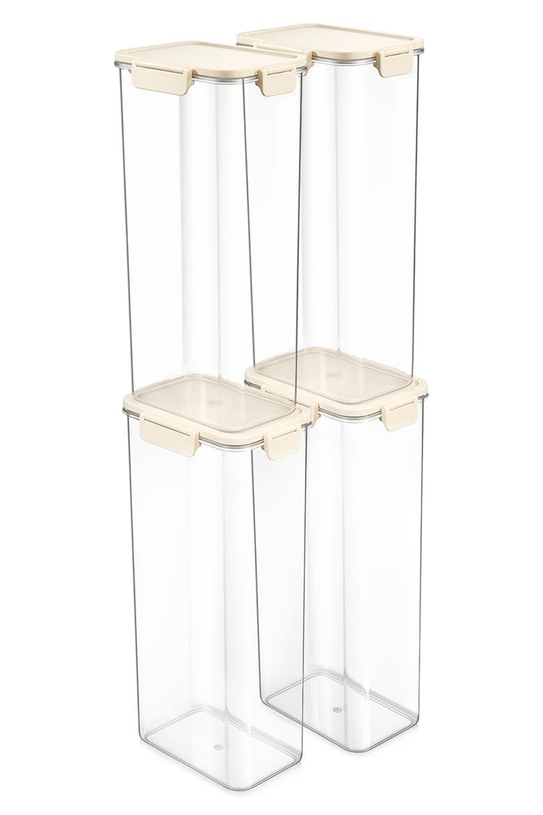 Set of 4 Airtight Food Storage Containers, Main, color, NO COLOR