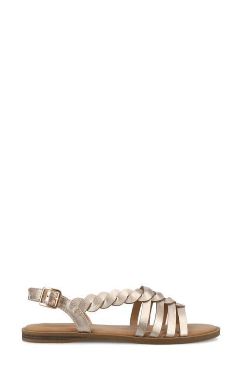 Journee Collection Solay Braided Strappy Sandal In Champagne