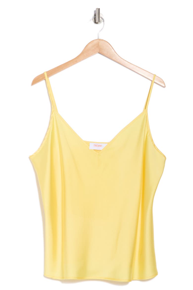 Satin V-Neck Camisole, Alternate, color, YELLOW