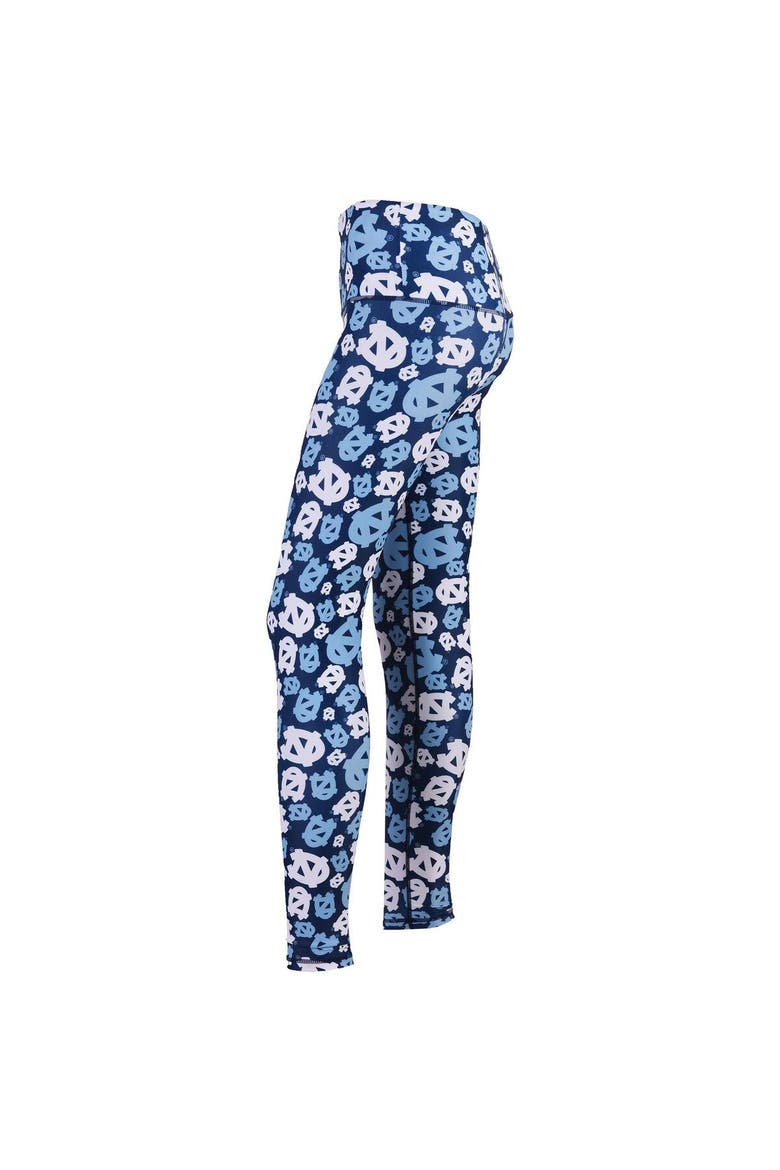 Girls Youth ZooZatz Carolina Blue/White North Carolina Tar Heels Stacked Mascot Leggings, Main, color, Light Blue