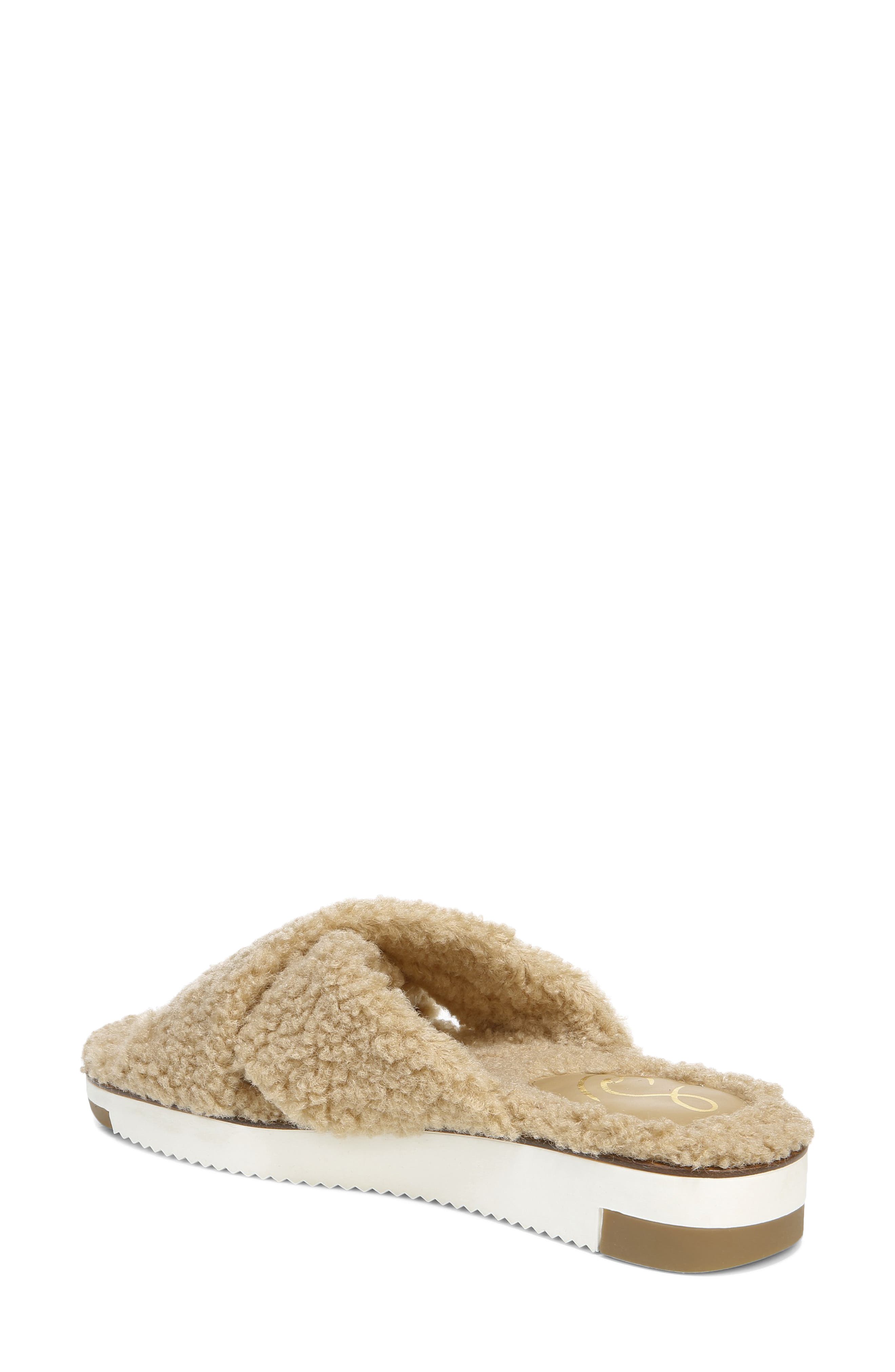 Alice Faux Fur Sandal, Alternate, color, CAMEL