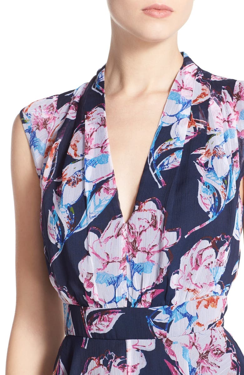 French Connection Print Chiffon Fit & Flare Dress, Alternate, color,