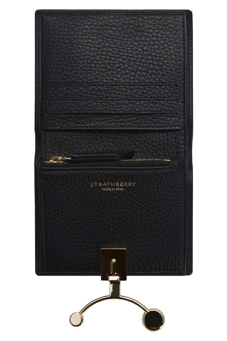 Crescent Leather Bifold Wallet, Alternate, color, BLACK