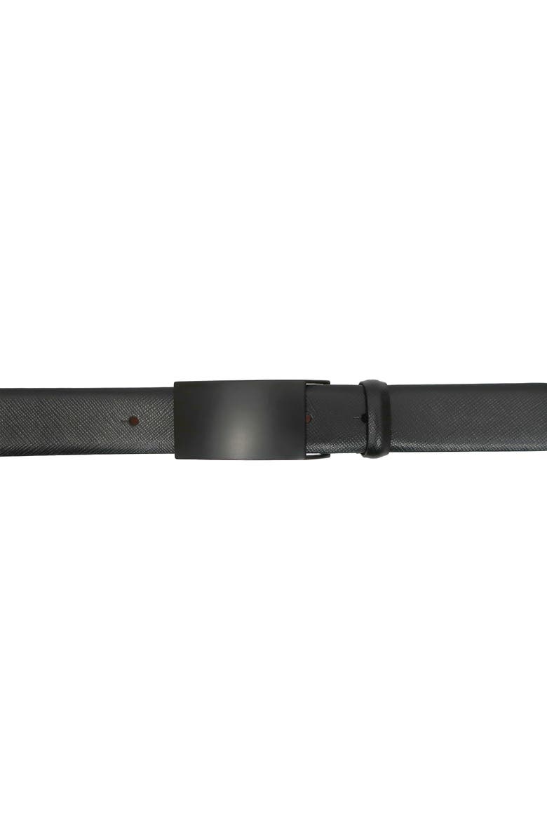 BOCONI Matte Buckle Leather Belt, Alternate, color, Black