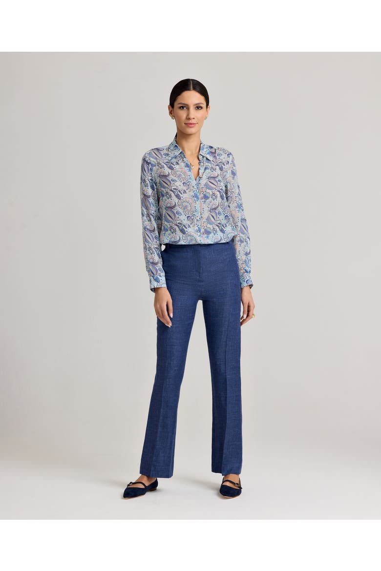 Sophia Liberty Silk Classic Shirt, Alternate, color, Soft Blue Multi