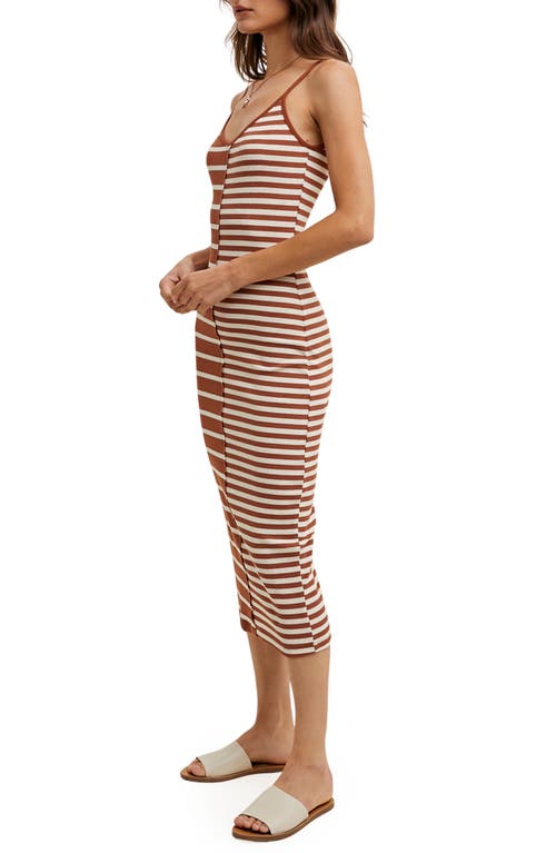 Wishlist Multi Stripe Knit Midi Dress In Brown