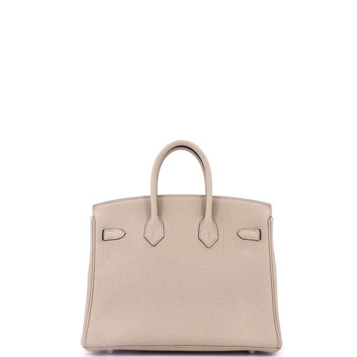 Pre-owned Hermes Hermes Birkin Handbag Light Togo With Palladium Hardware 25 In Brown