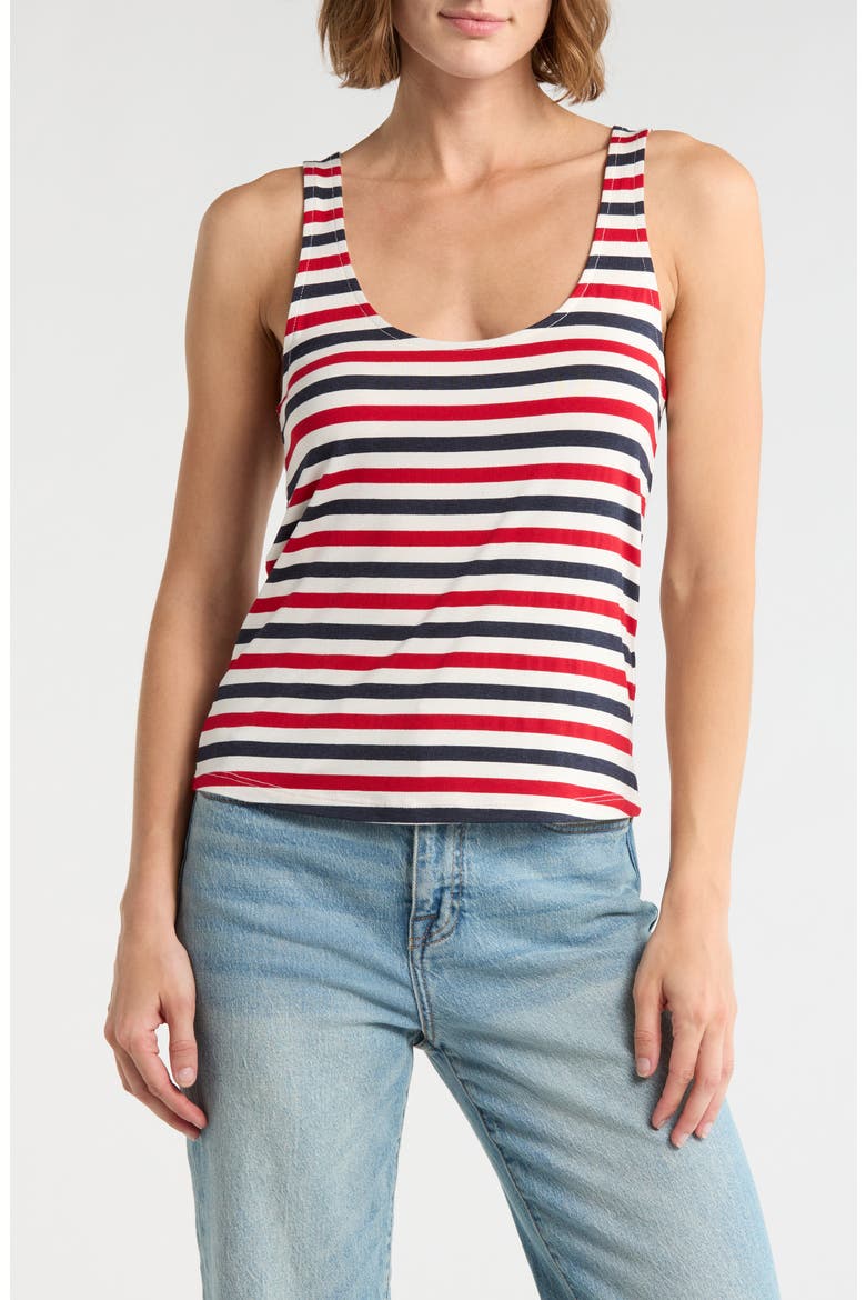 Sade Stripe Tank, Main, color, NATURAL/ RED / NAVY STRIPE