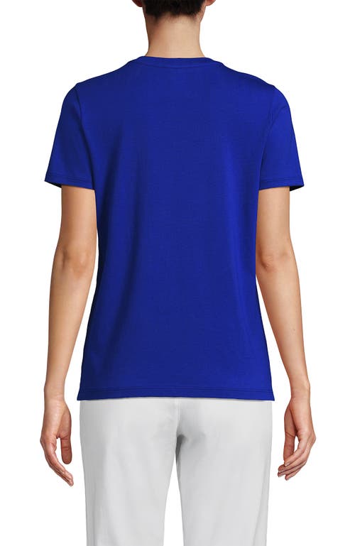 Lands' End Relaxed Supima Cotton V-neck T-shirt In Sapphire Gem Blue