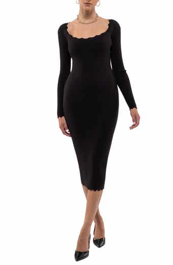 Blu Pepper Ribbed Scallop Knit Dress