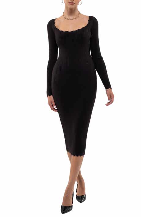 Blu Pepper Ribbed Scallop Knit Dress