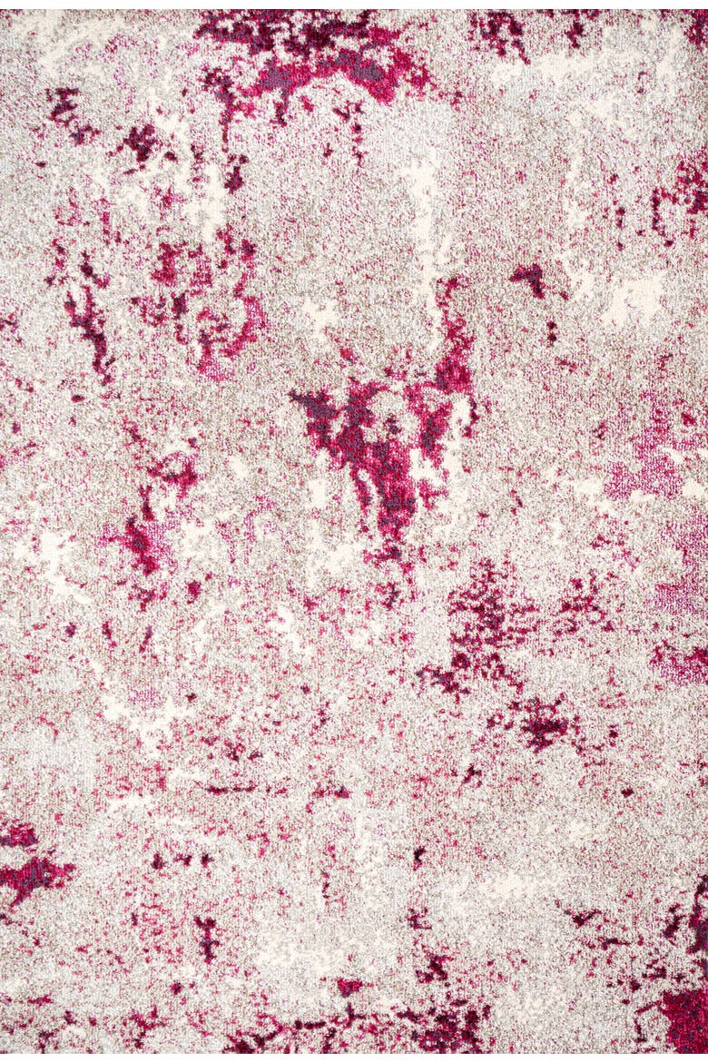 Contemporary POP Modern Abstract Vintage Faded Area Rug, Alternate, color, Maroon/Gray