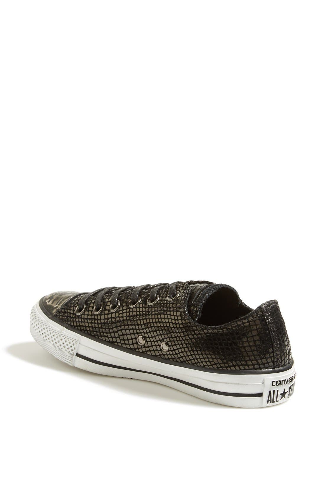 Chuck Taylor® All Star® Snake Embossed Leather Sneaker, Alternate, color, BLACK