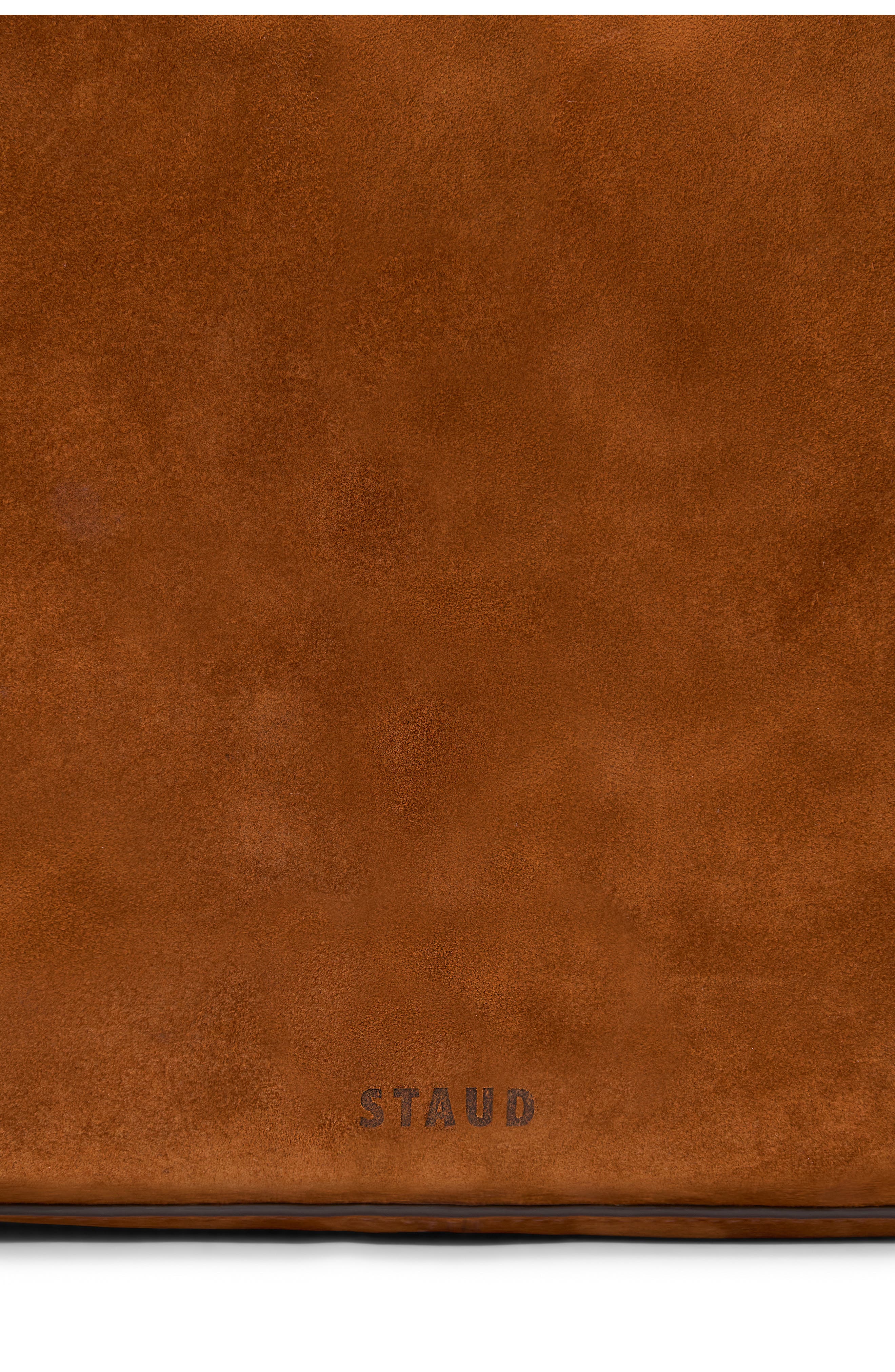 STAUD Medium Harlow Suede Shoulder Bag, Alternate, color, Tabac