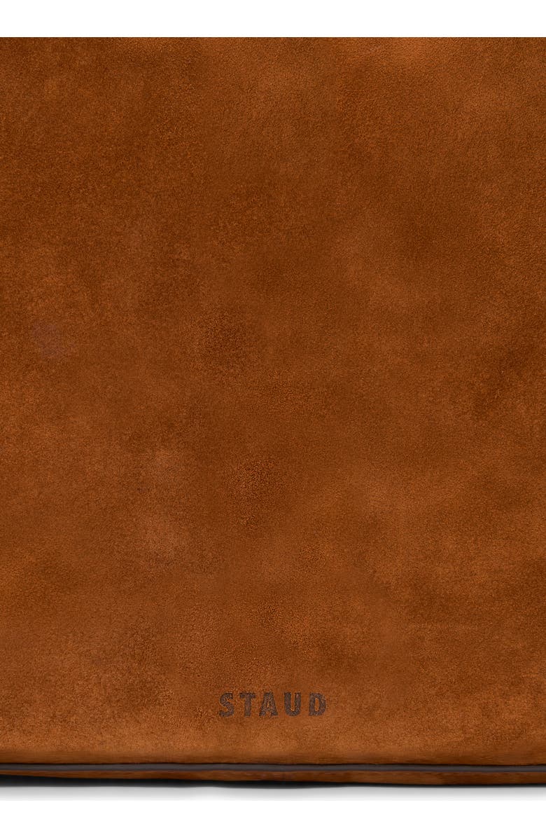 STAUD Medium Harlow Suede Shoulder Bag, Alternate, color, Tabac