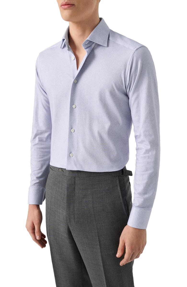 Eton Slim Fit 4Flex Fit Stretch Jersey Dress Shirt, Main, color, Purple