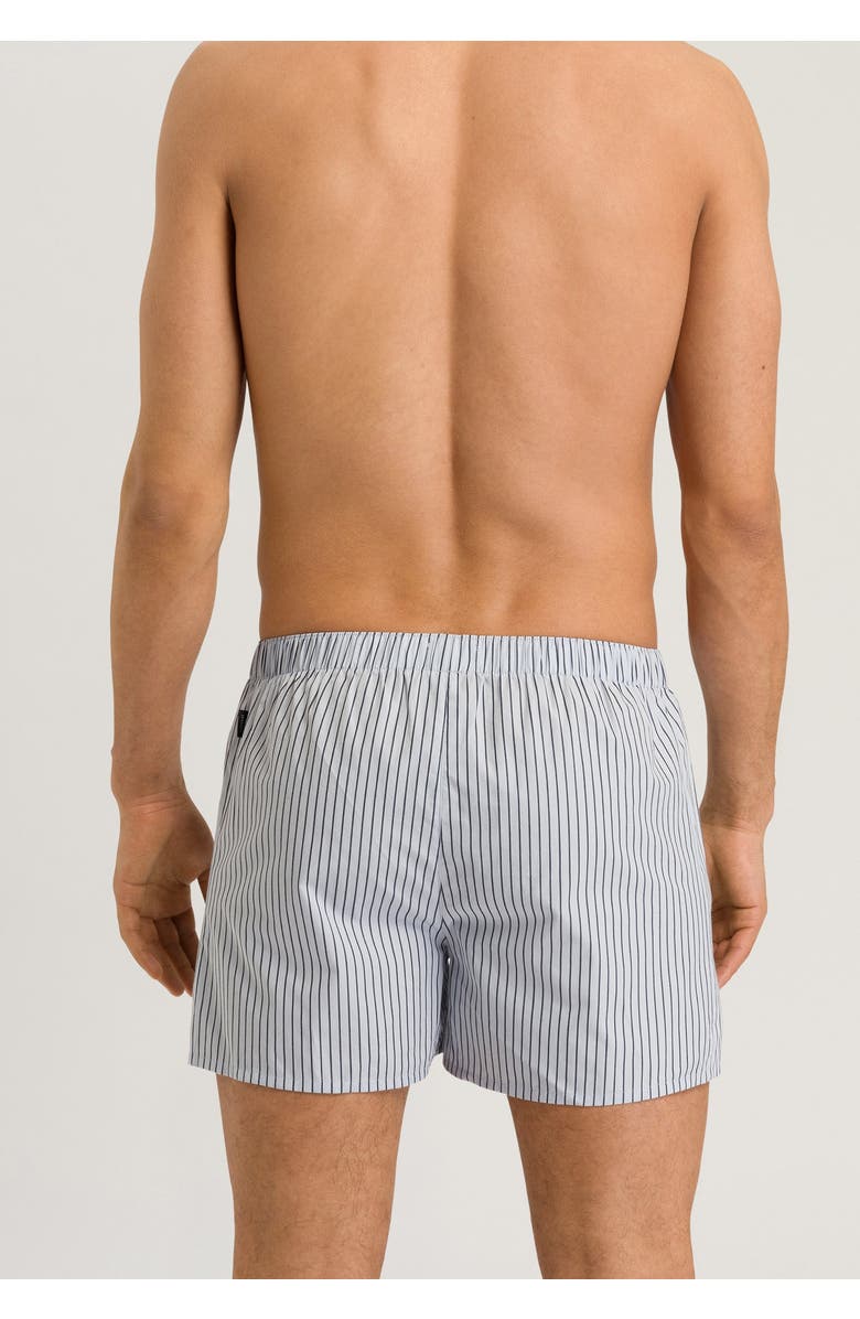 Hanro Fancy Woven Cotton Boxer, Alternate, color, Light Grey Stripe