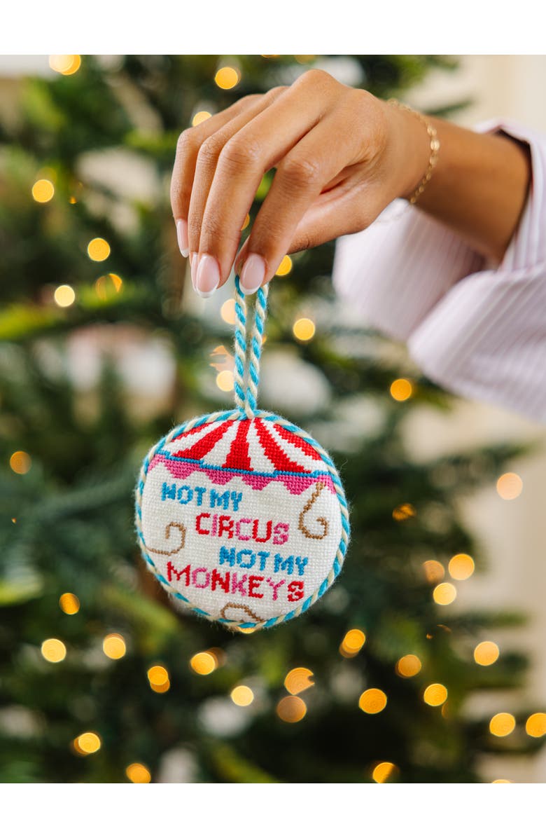 Furbish Needlepoint Ornament - Not My Circus, Alternate, color, White