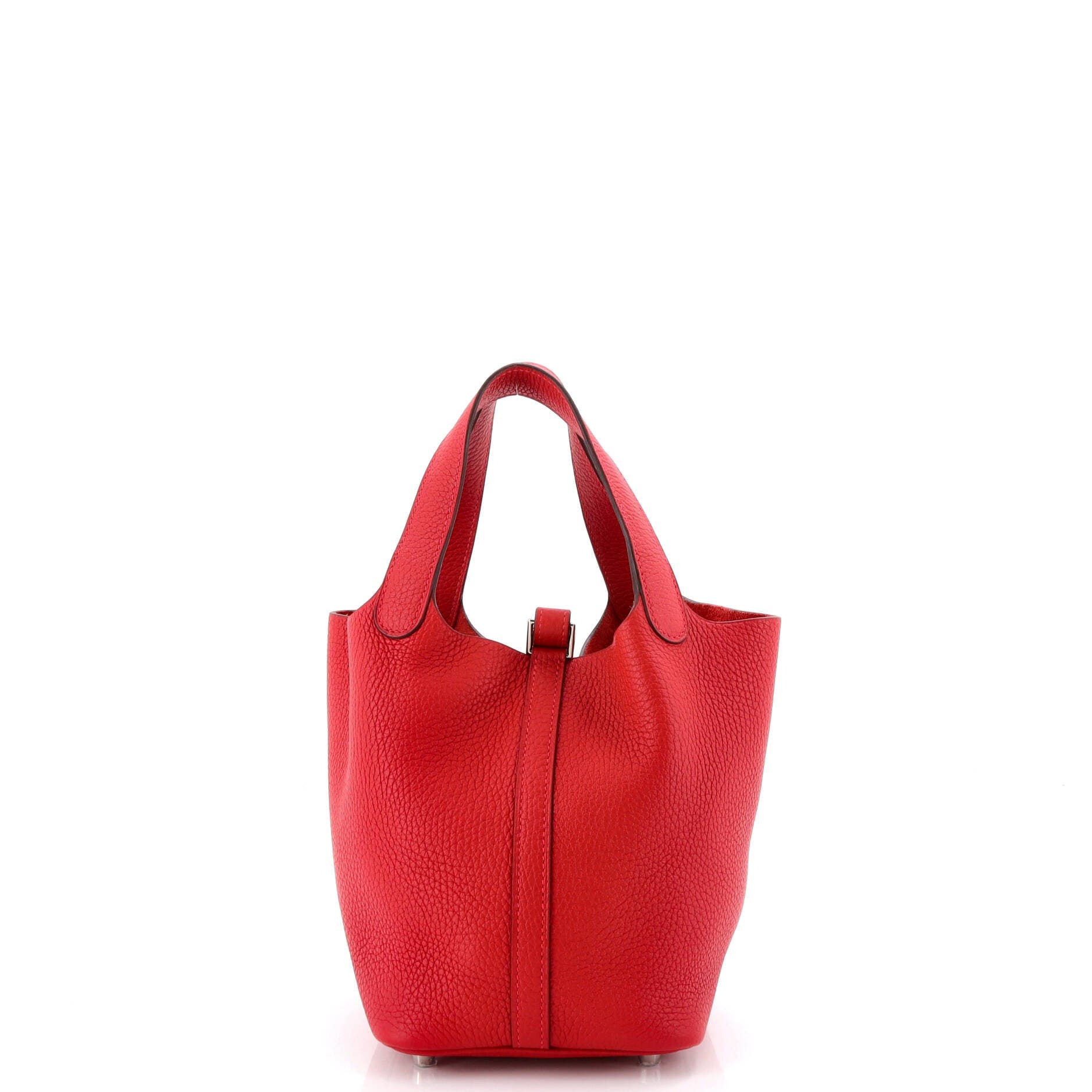 Pre-Owned Hermes Picotin Lock Bag Clemence PM, Alternate, color, Rouge Casaque