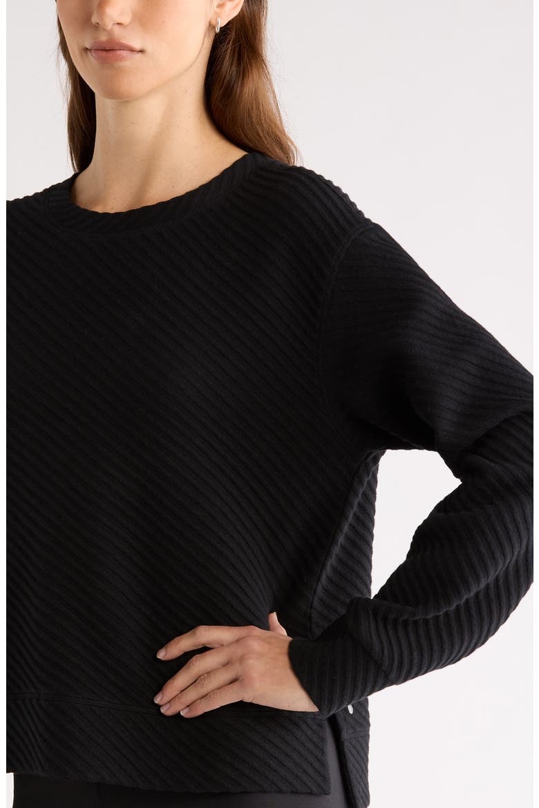 Ottoman Twill Sweater, Alternate, color, BLACK