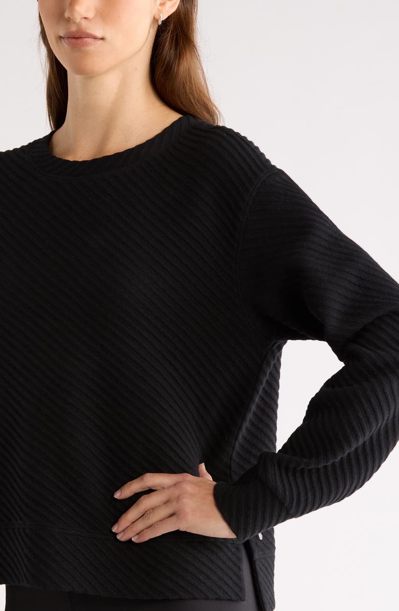 Zella Ottoman Twill Sweater, Alternate, color, Black